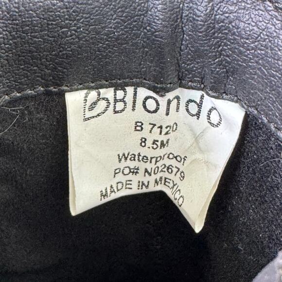 Blondo Black Leather Croc Embossed Waterproof Ankle Boots Women’s Size 8.5M US - Picture 8 of 9